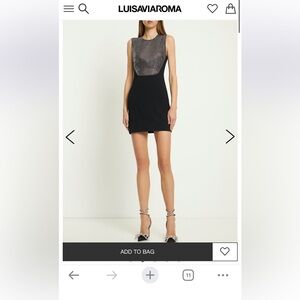 Giuseppe di Morabito Black Sleeveless Dress with Mesh Detail